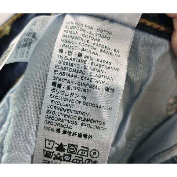 Levis Premium Jeans Women 33 X 34 Ribcage Bell Flare Wide High Rise Dark Wash - Picture 8 of 13